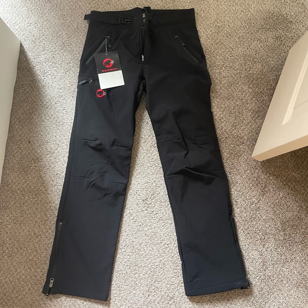 Mammut Black Soft Shell Fleece Lined Pants